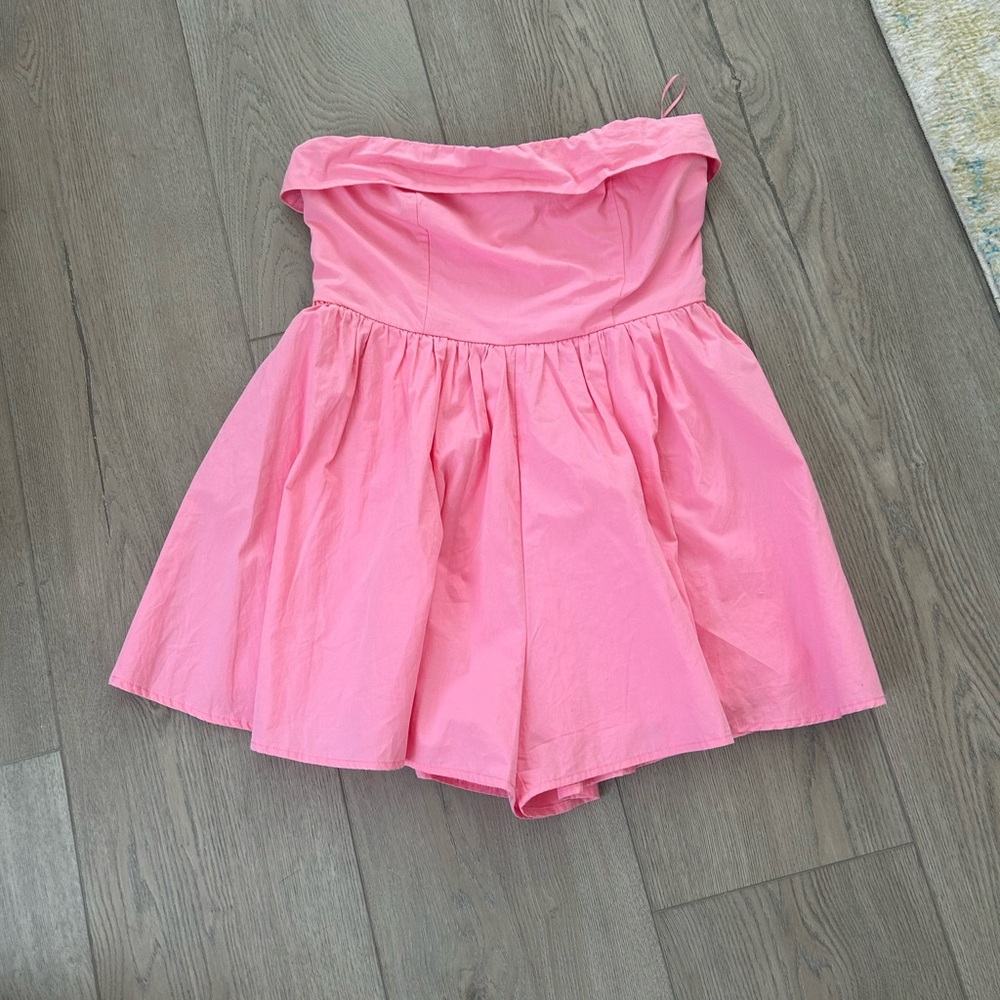 MARBLE Pink Strapless Romper